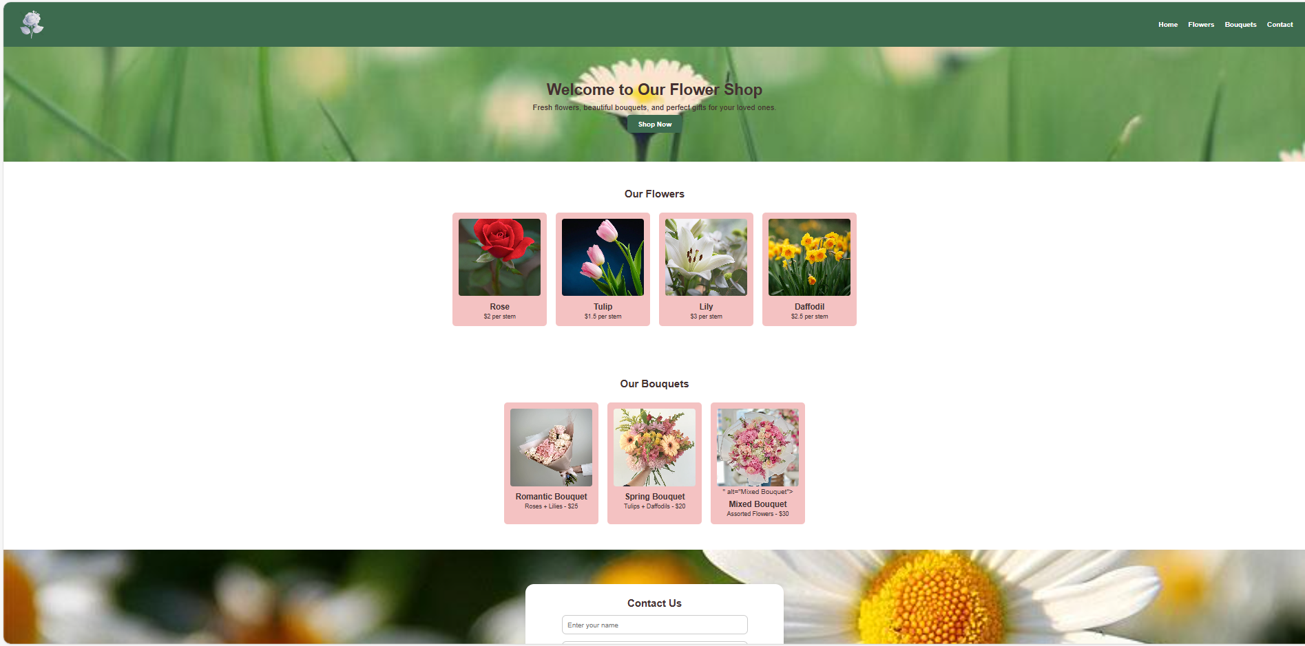 Flower Shop Website